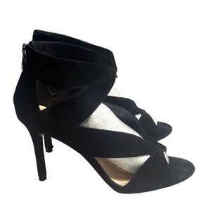 VINCE CAMUTO COMILLIA‎ BLACK SUEDE LEATHER WOMEN'S SANDAL SHOES Size 8.5